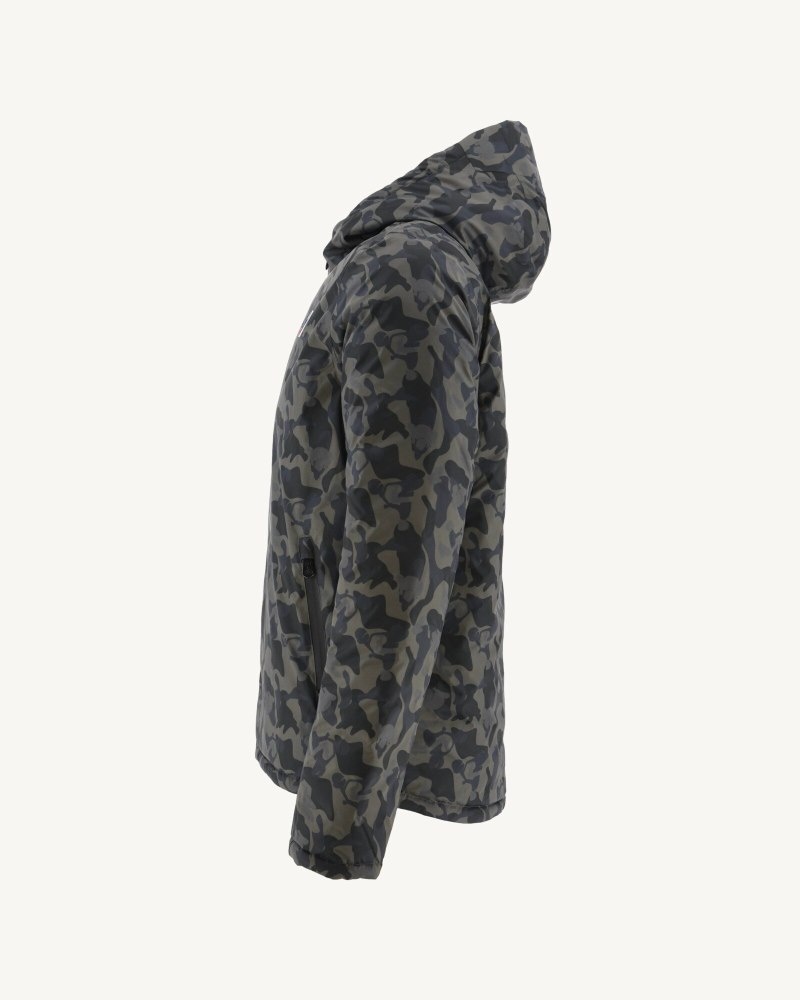 JOTT Bergen Reversible Hupullinen Miesten Kevytuntuvatakki Camo Mustat | GEJ-9421