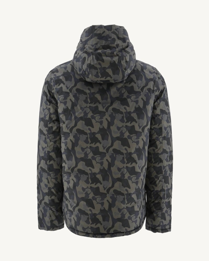 JOTT Bergen Reversible Hupullinen Miesten Kevytuntuvatakki Camo Mustat | GEJ-9421