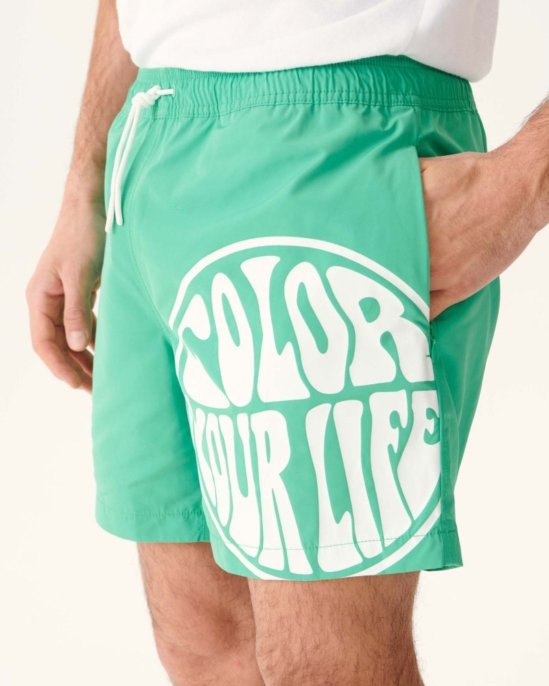 JOTT Biarritz Miesten Swim Shorts Vihreä Valkoinen | GNZ-5876