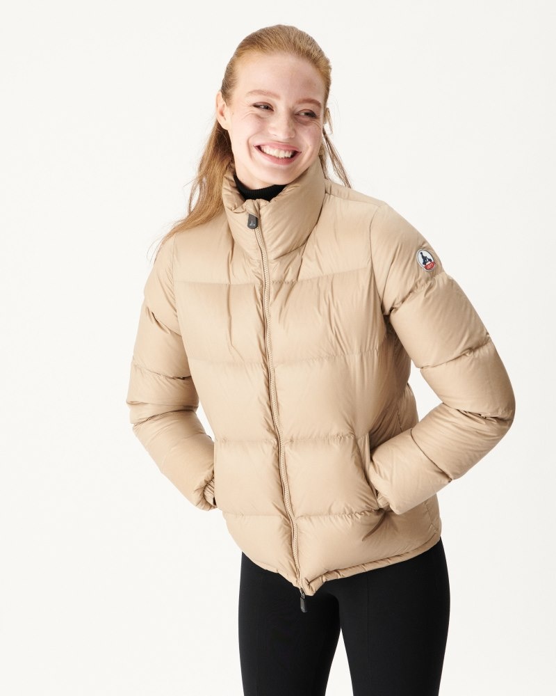 JOTT Cardiff Great Cold Tikattu Naisten Untuvatakki Beige | JBM-0026