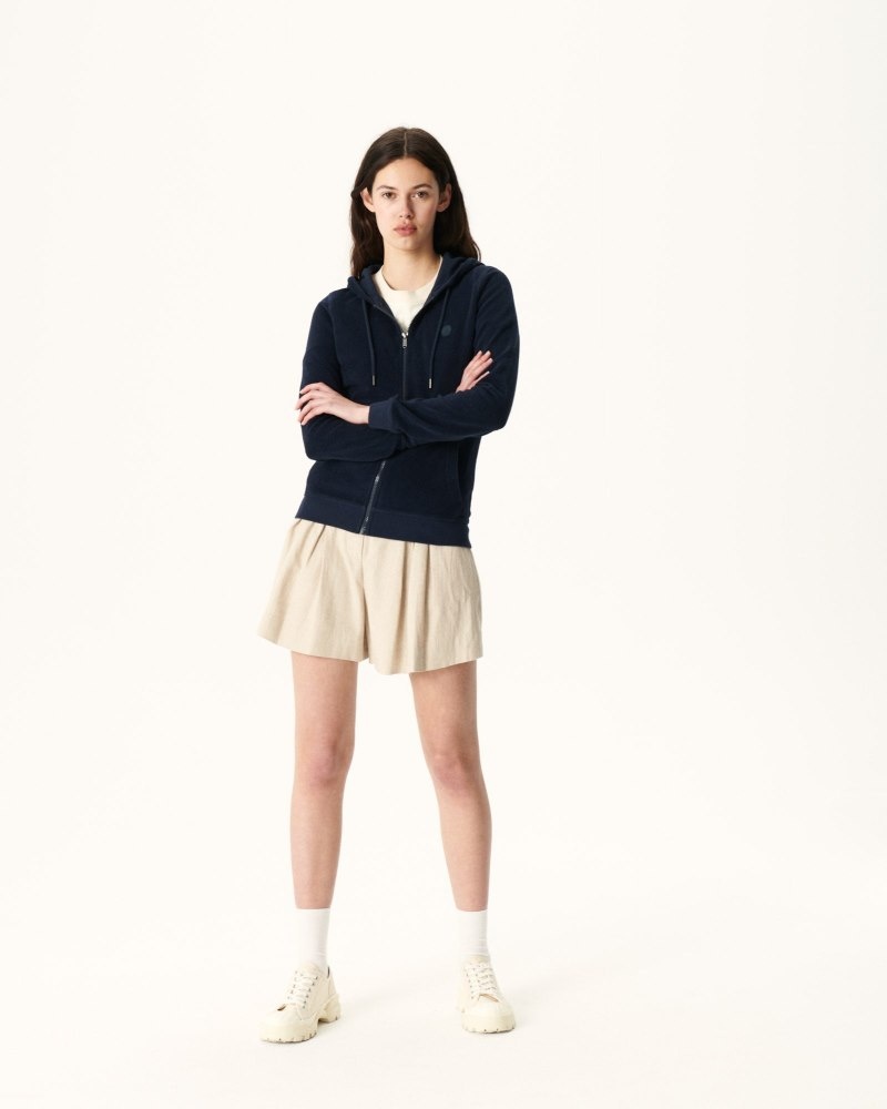 JOTT Corail Zipped Terrycloth Naisten Takki Laivastonsininen | LTX-5189