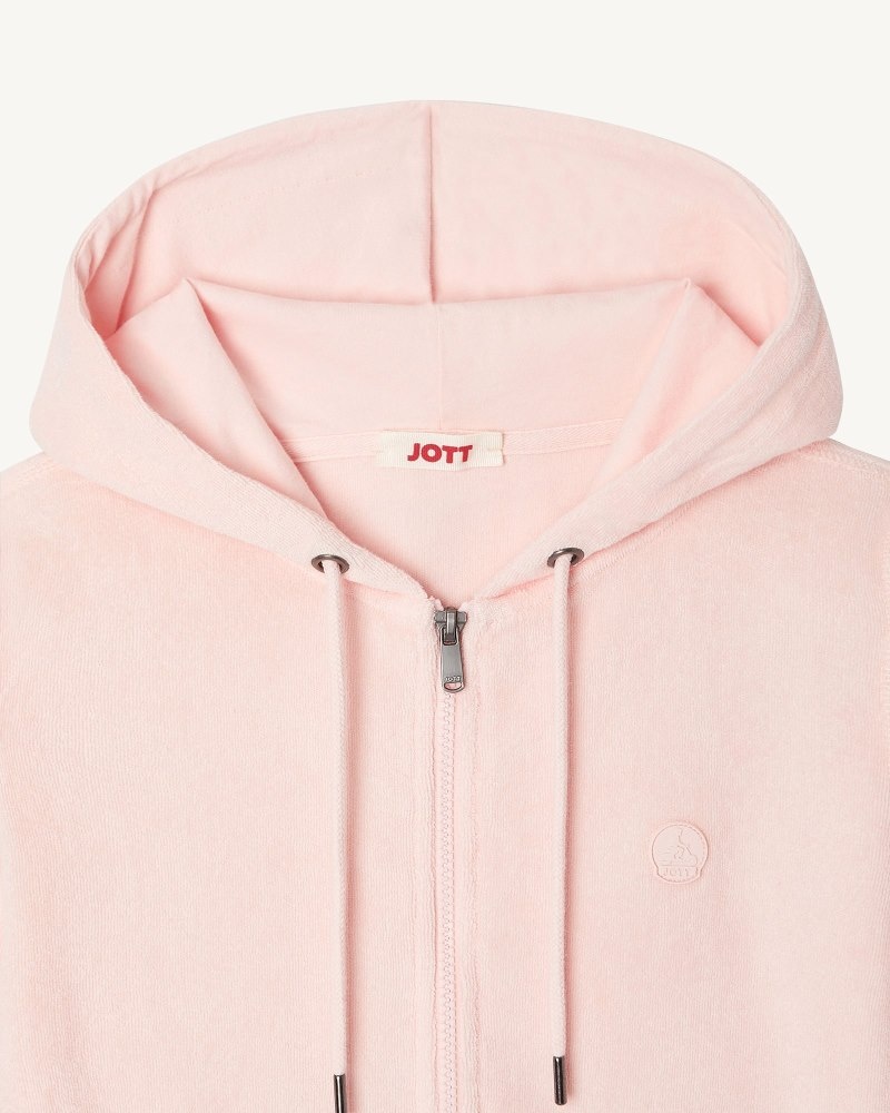 JOTT Corail Zipped Toweling Naisten Takki Vaaleanpinkki | HCY-1602