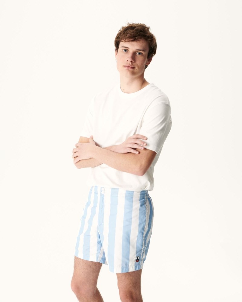 JOTT Deauville Stripe Miesten Swim Shorts Punainen Valkoinen | LSD-5190