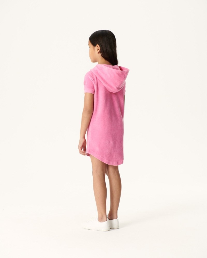 JOTT Mini Hot Pink Hupullinen Puuvilla Terry Lasten Mekko Valkoinen | QCP-2767