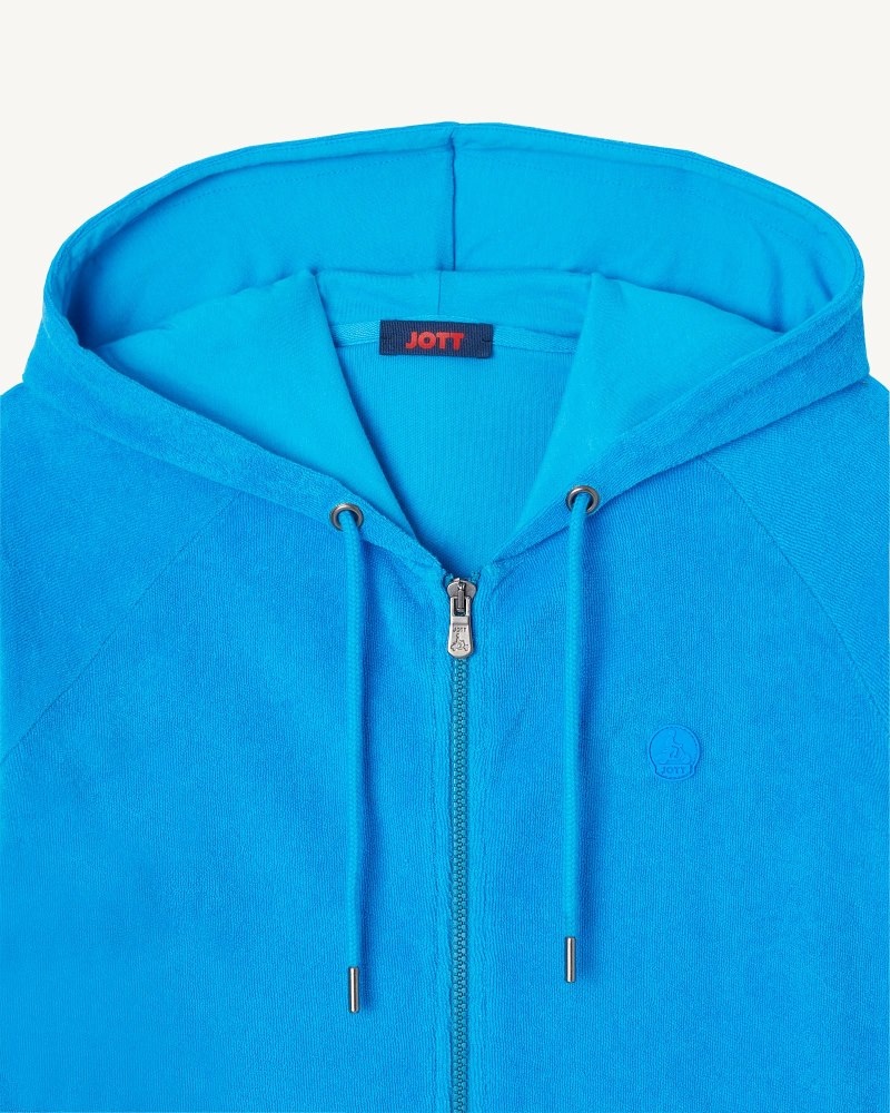 JOTT Nazare Zipped Hupullinen Miesten Takki Sininen | HWQ-8314