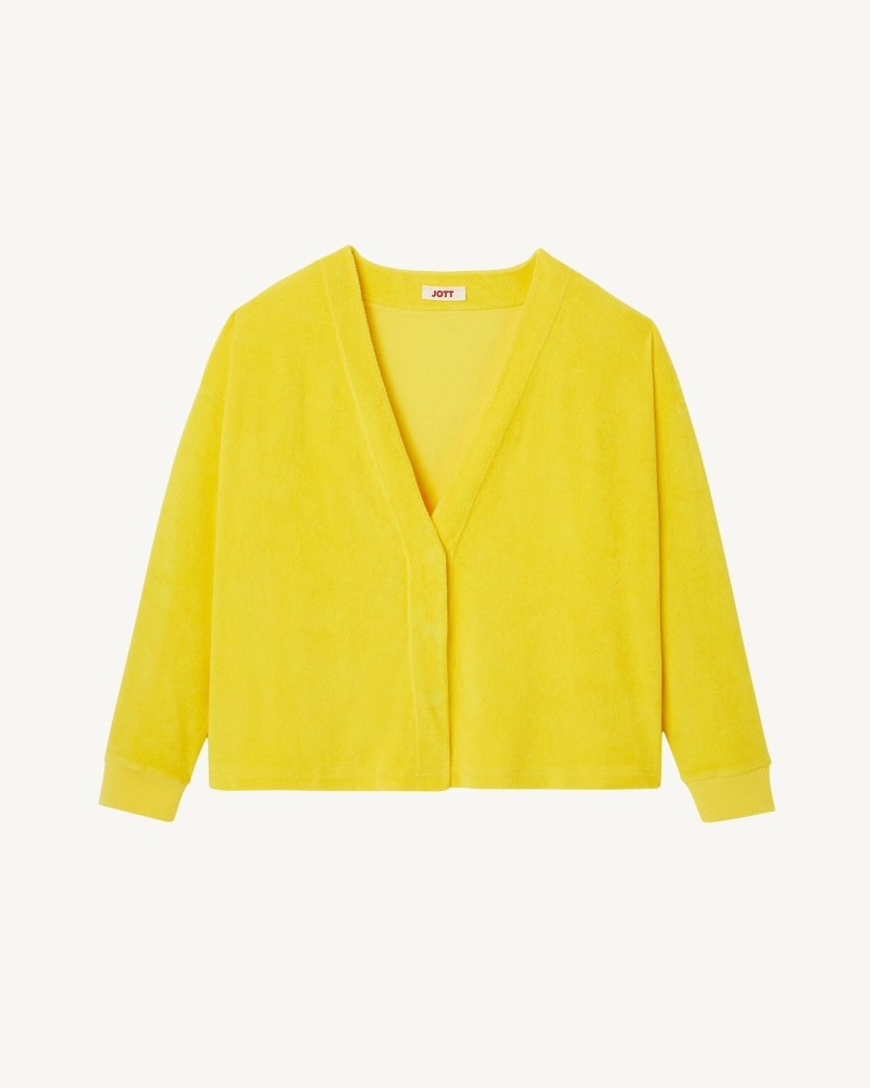 JOTT Pamplona Citron Long Sleeve Naisten Neuletakki Sitruuna | HGZ-1513