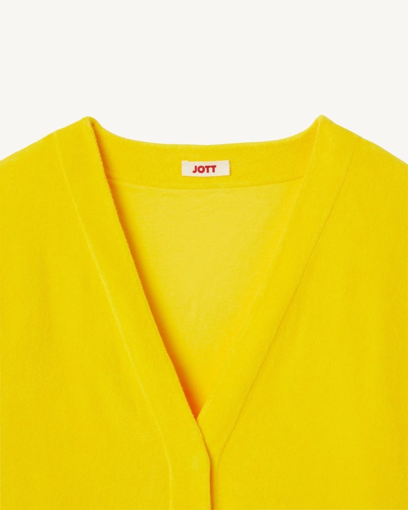 JOTT Pamplona Citron Long Sleeve Naisten Neuletakki Sitruuna | HGZ-1513