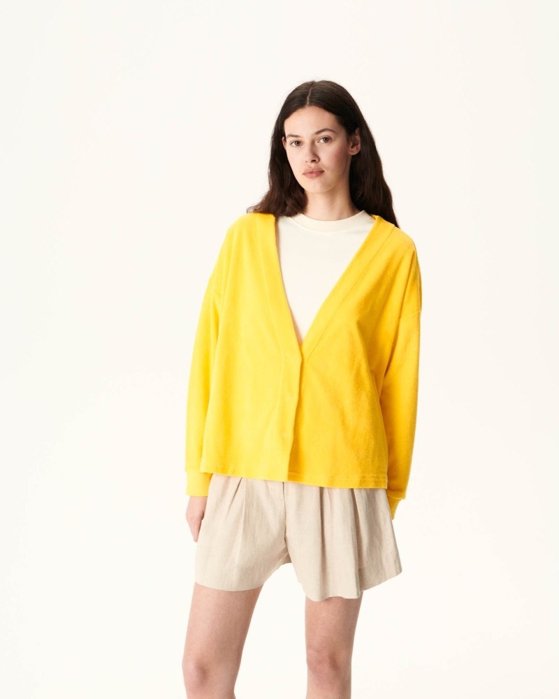 JOTT Pamplona Citron Long Sleeve Naisten Neuletakki Sitruuna | HGZ-1513