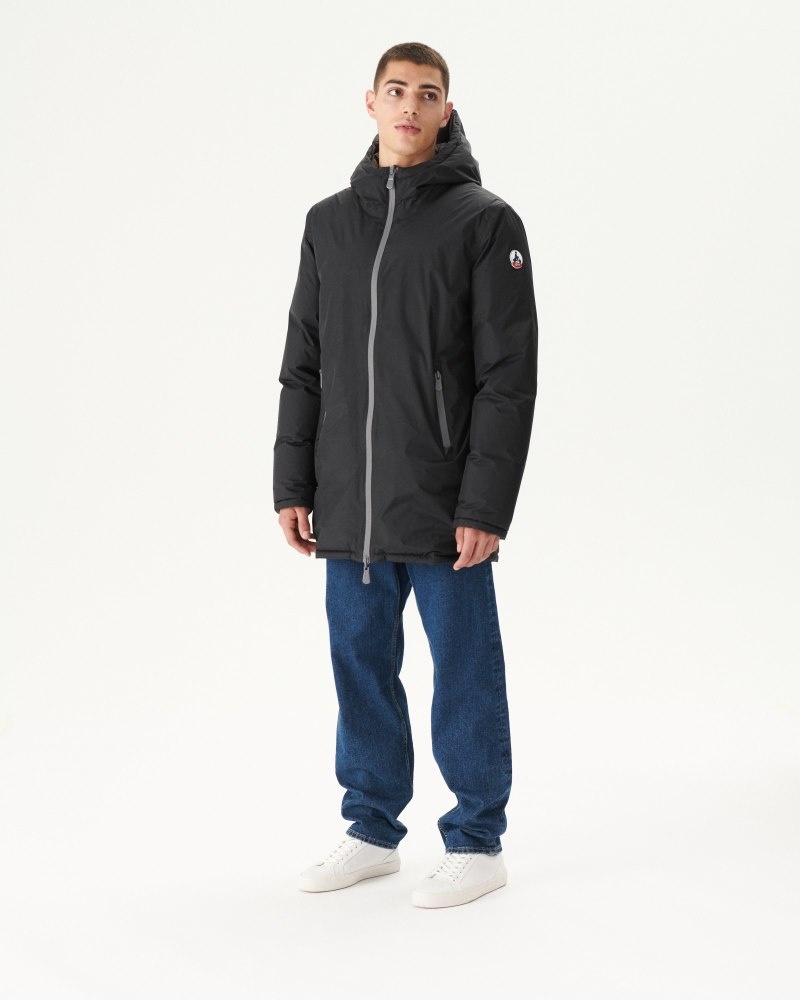 JOTT Toronto Reversible Extreme Cold Hupullinen Miesten Untuvatakki Mustat Syvä Harmaat | KDW-1555