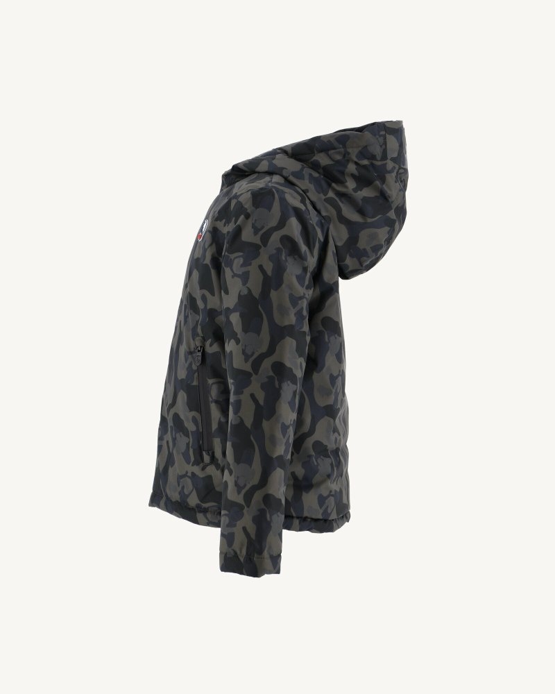 JOTT Zurich Reversible Hupullinen Lasten Kevytuntuvatakki Camo Mustat | RNB-5042